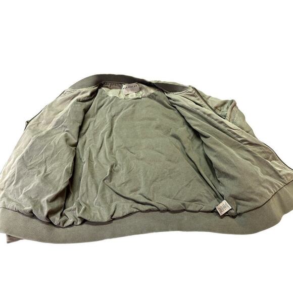 Marrakech | Army Green /Olive Full Zip Women's Medium Distressed Bomber Jacket - Picture 8 of 9